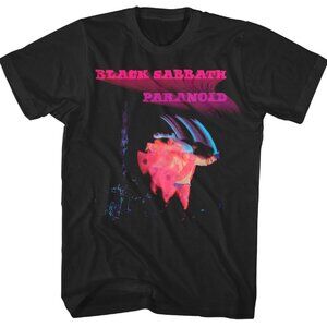 Black Sabbath Paranoid Motion Trails Mens T Shirt Black